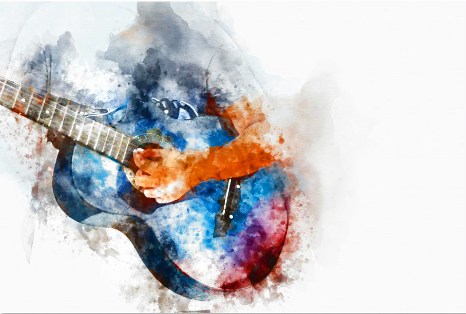 MF063 Wall décor art photographic oil on canvas pop art guitar player